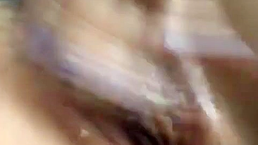 Amateur Hairy Pussy Play with Pierced Clit Orgasm