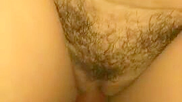 Chubby BBW Masturbates with Dildo & Hairy Pussy in Homemade Selfie Sex Toy Video