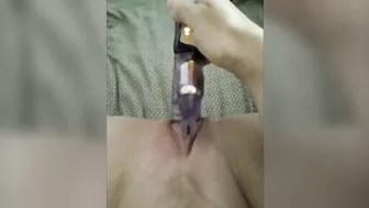MILF Pussy Blasted by Toy in Masturbation Orgasm