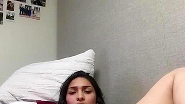 Amateur Latina Teen Masturbates with Dildo & Big Boobs in Homemade Video
