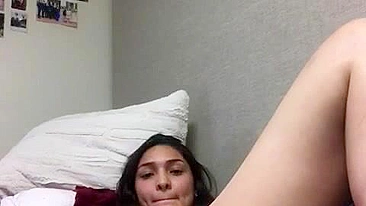 Amateur Latina Teen Masturbates with Dildo & Big Boobs in Homemade Video