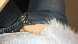 Masturbating in Jeans at Work - Amateur Finger Play