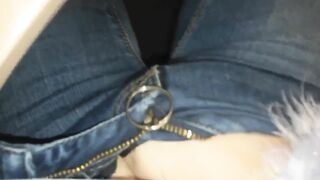 Masturbating in Jeans at Work - Amateur Finger Play