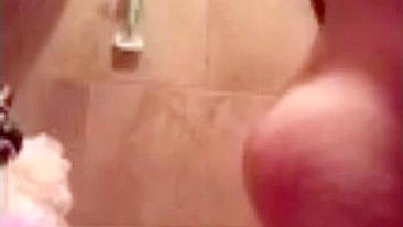 Amateur Brunette Masturbates in Hot Shower with Big Boobs