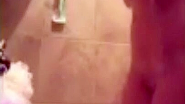 Amateur Brunette Masturbates in Hot Shower with Big Boobs