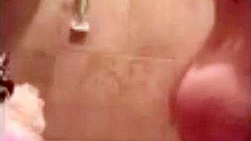 Amateur Brunette Masturbates in Hot Shower with Big Boobs