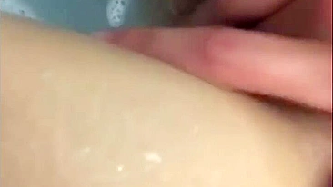 Solo Masturbation by Young Girlfriend in Bathtub