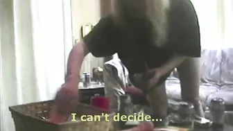 MILF Wife Strips & Masturbates with Real Tits & Blonde Hair