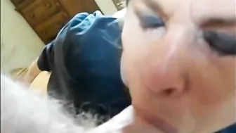 Granny Blowjob & Swallow Cum - Amateur MILF Masturbates with Dick