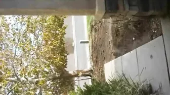 Public Masturbation with Big Boobs on Front Porch