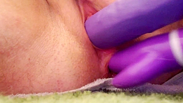 Male Masturbates with Toys & Squirts in FTM Double Penetration
