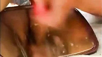 Amateur MILF Masturbates with Dildo & Squirts Glass Orgasm