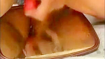 Amateur MILF Masturbates with Dildo & Squirts Glass Orgasm