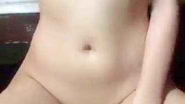 Amateur Asian Babe Masturbates with Hairy Pussy & Small Tits