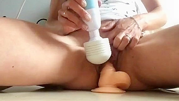 Amateur Masturbates with Dildo in Homemade Video