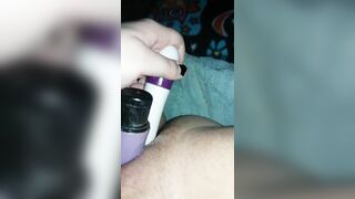 Chubby BBW Wet Pussy Masturbates with Dildo & Moans in Selfie