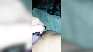 Chubby BBW Wet Pussy Masturbates with Dildo & Moans in Selfie