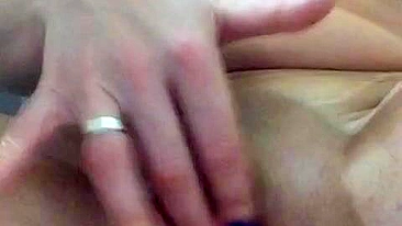 MILF Mom Fingered and Oiled, Amateur Wife Shaved Pussy Masturbates