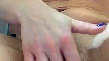 MILF Mom Fingered and Oiled, Amateur Wife Shaved Pussy Masturbates
