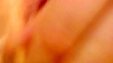 Amateur Masturbates with Ribbed Glass Dildo in Homemade Selfie