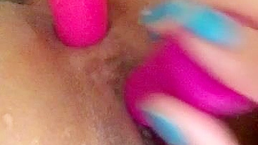 Tight Pussy Masturbates with Double Penetration and Anal Dildos in Homemade Sex Toy Fun