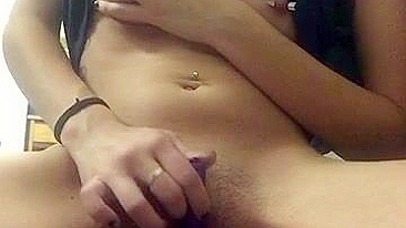 Amateur Babe Cums Hard with Sex Toys & Pierced Pussy