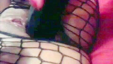 Amateur Latina Mom Selfie with Fishnet & Dildos - Homemade Masturbation and Sex Toys
