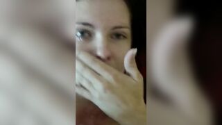 Amateur Brunette GF Masturbates with Big Facial Cumshot!