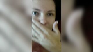 Amateur Brunette GF Masturbates with Big Facial Cumshot!
