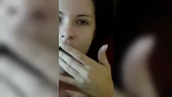 Amateur Brunette GF Masturbates with Big Facial Cumshot!