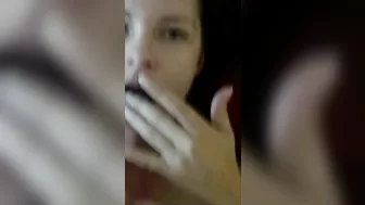 Amateur Brunette GF Masturbates with Big Facial Cumshot!