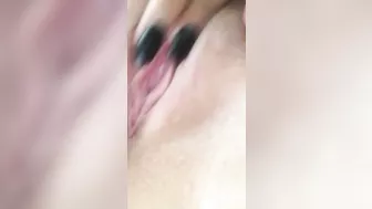 Amateur Squirts Tight Shaved Pussy in Homemade Masturbation Orgasm