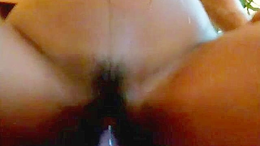 Amateur Ebony Cam Girl Intense Masturbation with Dildo and Webcam