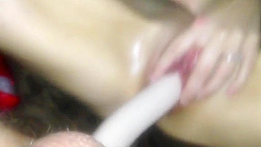 Girlfriends Share Dildos in Homemade Masturbation Session