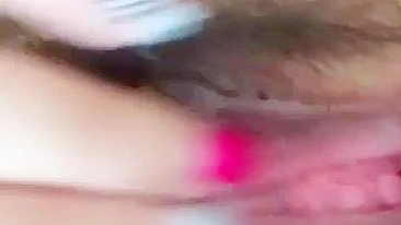 Asian Selfie Squirts Amateur Creaming Pussy with Hairy Fingers