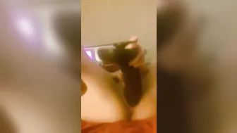 College Brunette Homemade Masturbation w/ Huge Brown Dildo - Amateur Orgasm!