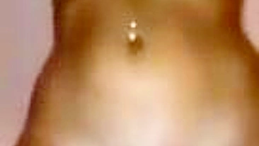 Masturbating Blonde Babe with Big Boobs in Stockings