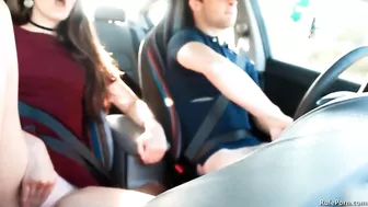 Public Masturbation Blowjob with Brunette Girlfriend