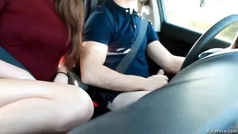 Public Masturbation Blowjob with Brunette Girlfriend