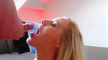 Blonde Babe Masturbation Cumshot Facial