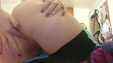 Amateur Selfie Masturbation with Finger Filling and Ass Play