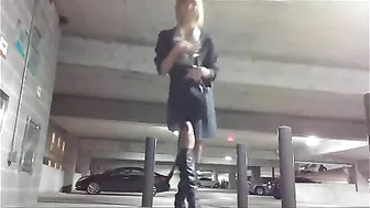 Blonde Exhibitionist Public Masturbation with Dildo & Boots