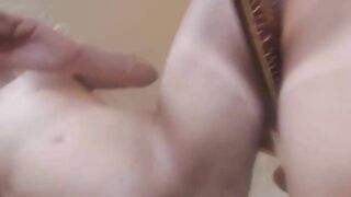 Small Tits Teen Rides Dildo for Mindblowing Orgasm  -Masturbation