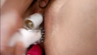 Japanese Sub Slut Anal DP Orgasm w/ Toy & Ass Fisting