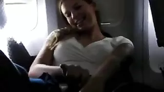 Airplane Masturbation Orgasm with GF Finger
