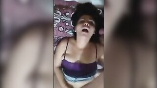 Mexican Latina Girlfriend Masturbates with Dildo and Cums on her Face - Amateur Homemade Sex