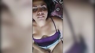 Mexican Latina Girlfriend Masturbates with Dildo and Cums on her Face - Amateur Homemade Sex