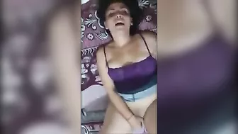 Mexican Latina Girlfriend Masturbates with Dildo and Cums on her Face - Amateur Homemade Sex
