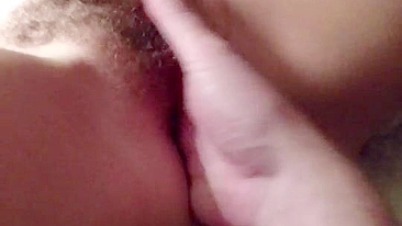 Muff Munching Moans - Hairy Pussy Fingered Homemade Orgasm