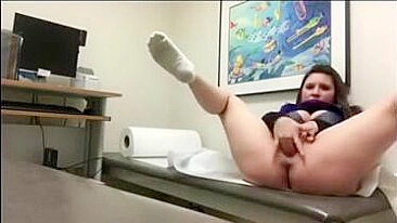 Masturbating Nurse Selfie Sparks Public Orgasm in Exam Room!